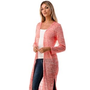 Pink Lightweight Cardigan Long Sleeve Duster